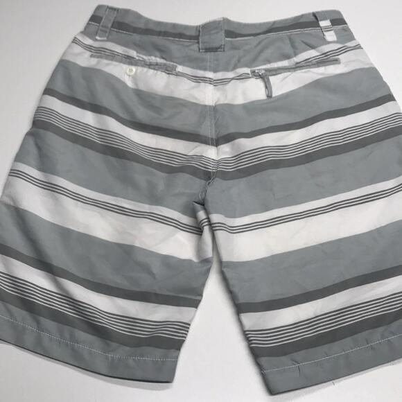 IRON COMPANY Mens 32 Gray Striped Shorts - Picture 2 of 4